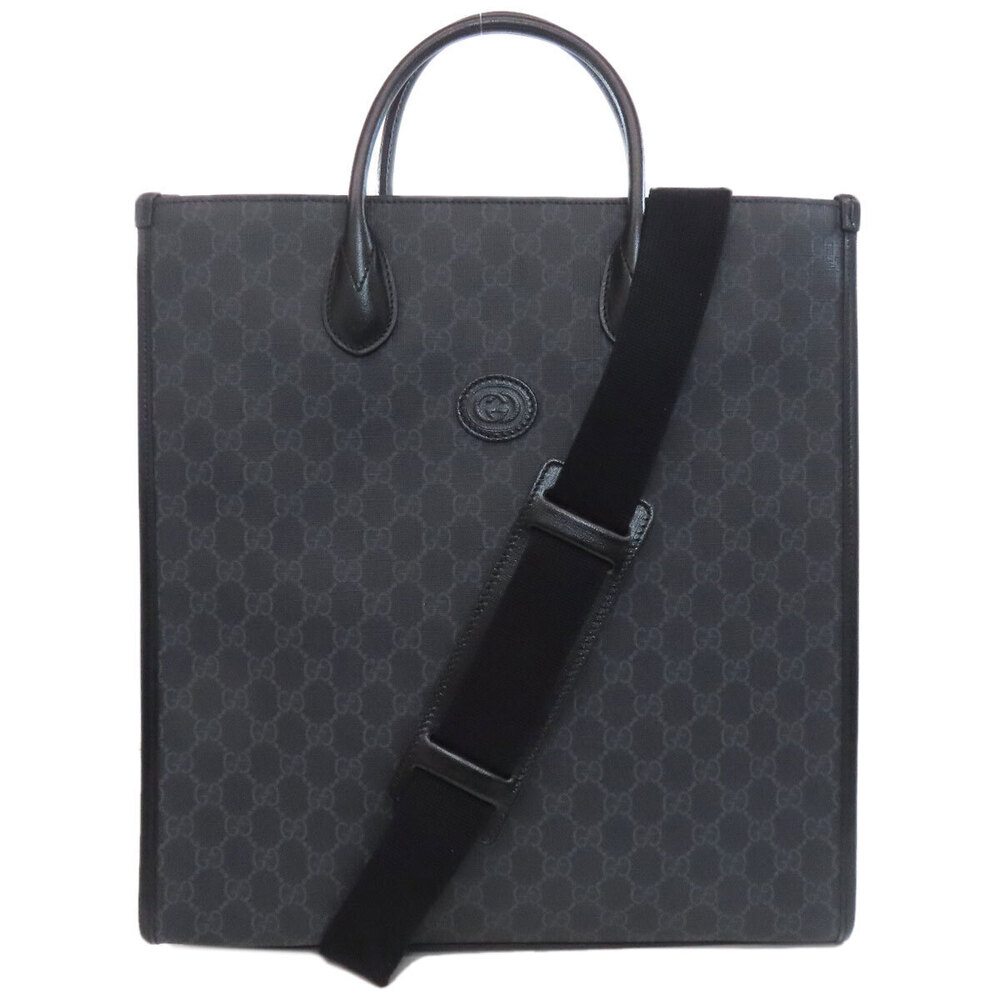Gucci Interlocking Black Supreme Leather Tote with GG - Picture 11 of 11